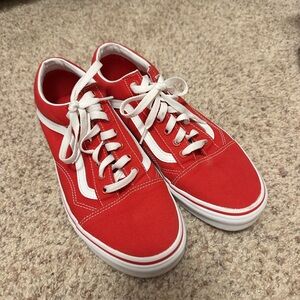 Vans Red and White Women's Sneakers